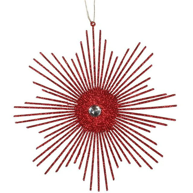Vickerman M184503 6.5 Po. Flocon de Neige Rouge Pailleté Ornement de Noël 6 par Sac