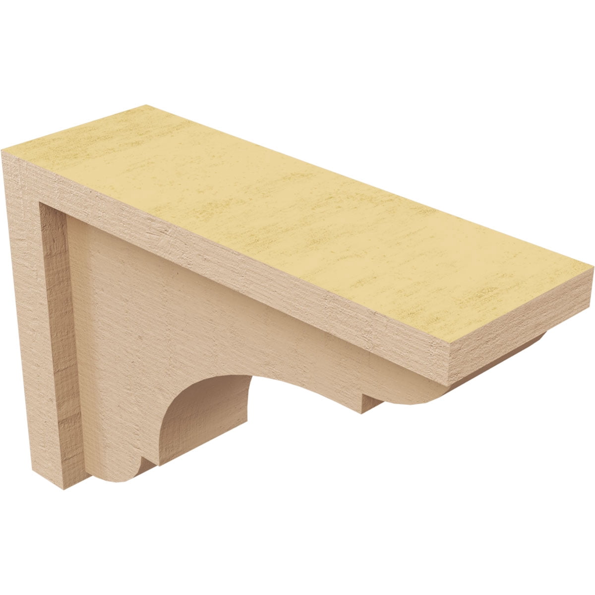 3"W x 9"D x 6"H Classic Bryant Rough Cedar Woodgrain TimberThane Corbel, Primed Tan