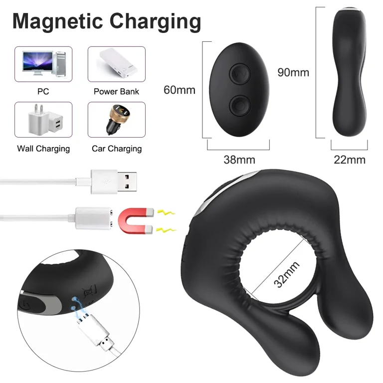 Wireless Remote Control Vibration Penis Ring Male Penis Rings Sex Toys for  Men