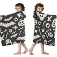 thumbnail image 4 of Halloween Spooky Elements Hooded Bath Towel，50"x30" for Ages 3 To 12 Kids, Quick Dry Lightweight Soft Microfiber Hood Beach Towel Cover Up for Kids, 4 of 7