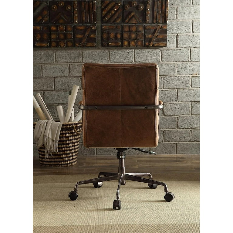 Clearance ACME Harith Office Chair in Retro Brown Top Grain Leather 92414