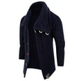 thumbnail image 1 of Awdenio Men's Casual Solid Color Long Sleeved Thickened Cardigan Jacket Sweater, 1 of 3