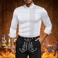 thumbnail image 2 of Vividxx Shirts For Men Long Sleeve British Style Lapel Pleated Shirt Fashion, 2 of 4