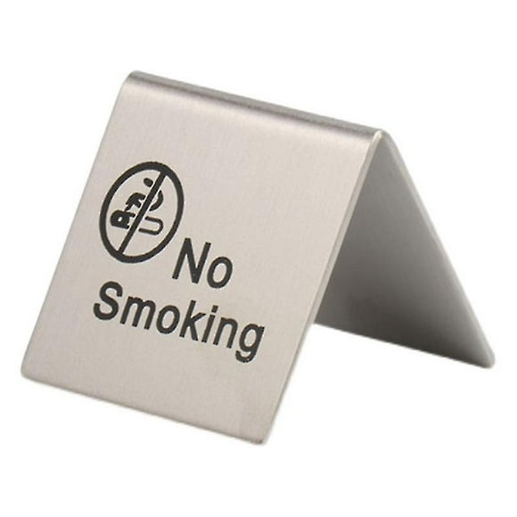 Jikaix No Smoking Sign Stainless Steel Double Sides Noticeable Clear Printed Stable Non-smoking Warning Sign For Restaurant