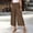 A-Brown, variant on Women's Plus Size Wide Leg Capris with Pockets and Elastic Waist Casual Cropped
