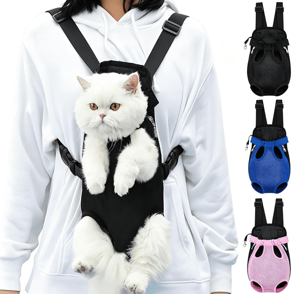GASTROPOD Pet Carrier Backpack,Adjustable Pet Front Carriers for Small Medium Dogs Cats 5-18 Lbs,Legs Out,Dog Cat Carrier Backpack for Hiking,Camping,Traveling,Cycling (Black,Large(Fit:10-18Lb))