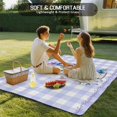 thumbnail image 4 of Spring Easter Outdoor Rug 4x6 Ft - Reversible Patio Rug Outdoor Camping Rugs, Bunny Botanical Flowers Leaves Purple Check Indoor Outdoor Area Rugs, Non-Slip Outdoor Carpet Runner for Deck/Porch, 4 of 8