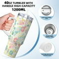 thumbnail image 3 of Pofeuu Watercolor Wildflowers Print 40oz Ice Bully With Handle And Straw Stainless Steel Vacuum Insulated Cup And 2 In 1 Straw Lid, 3 of 8