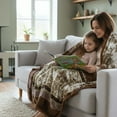 thumbnail image 4 of DaDa Bedding Elegant Twilight Lavender Brown Floral Flannel Mink Fleece Throw Blanket (XY9879), 4 of 9