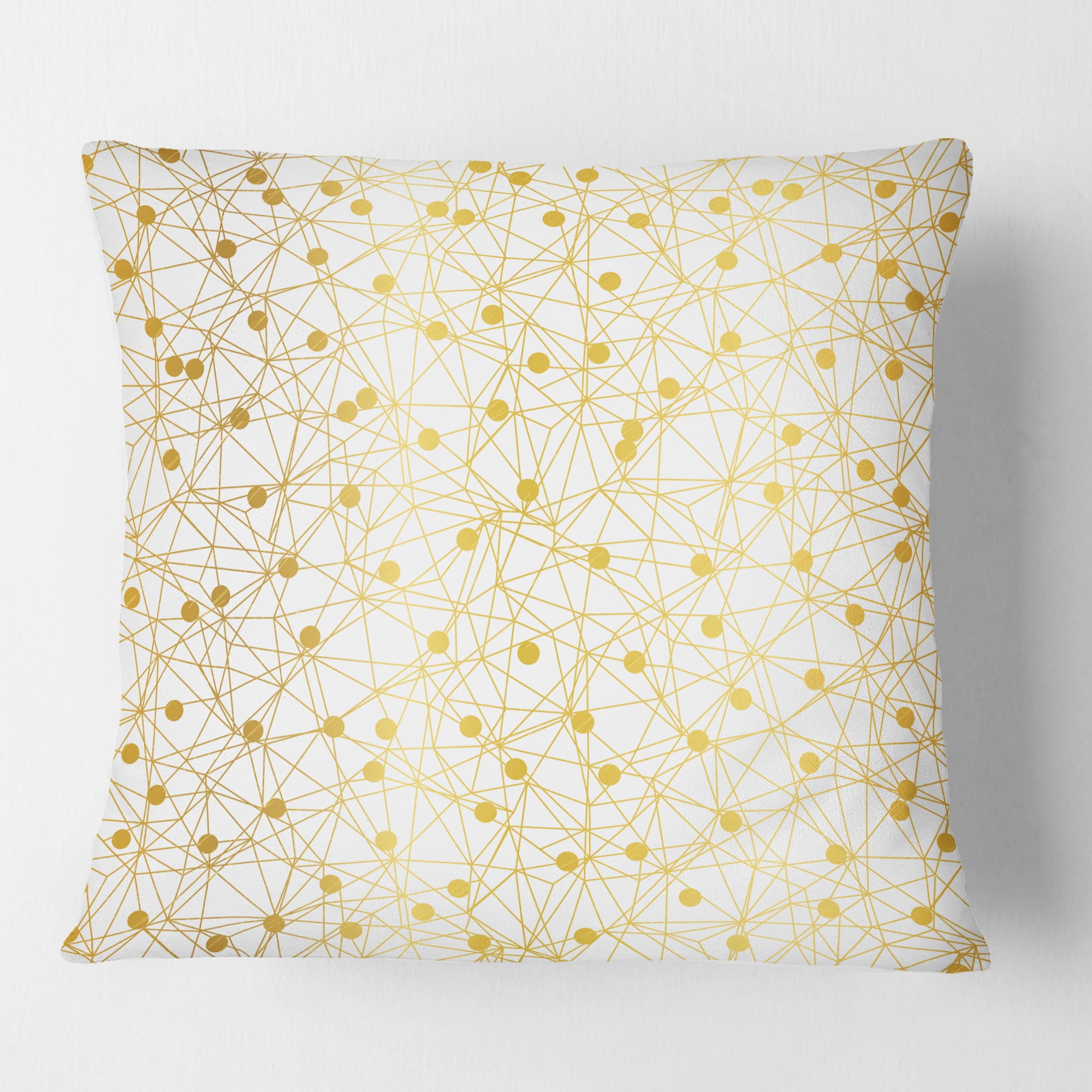 Designart Golden Maze II' Mid-Century Modern Throw Pillow - 16x16