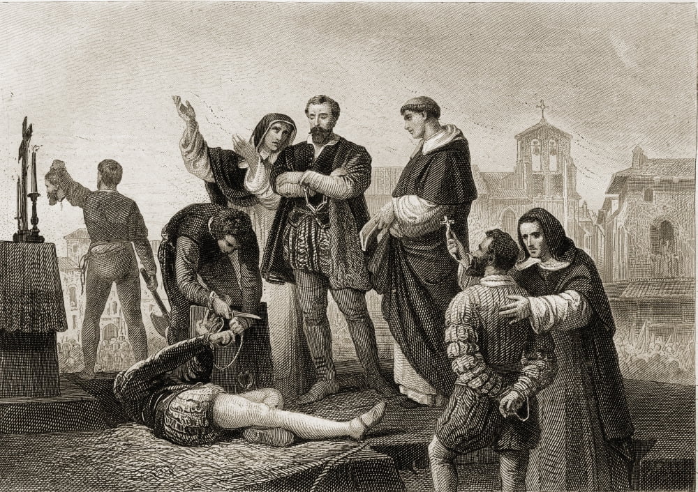 Execution Of The Comuneros Of Castille Villalar Spain 24 April 1521 Juan De Padillo 1491-1521 Juan Bravo Comunero De Segovia B-1521 And Francisco Maldonado Comunero De Salamanca1480-1521 Canvas Art -