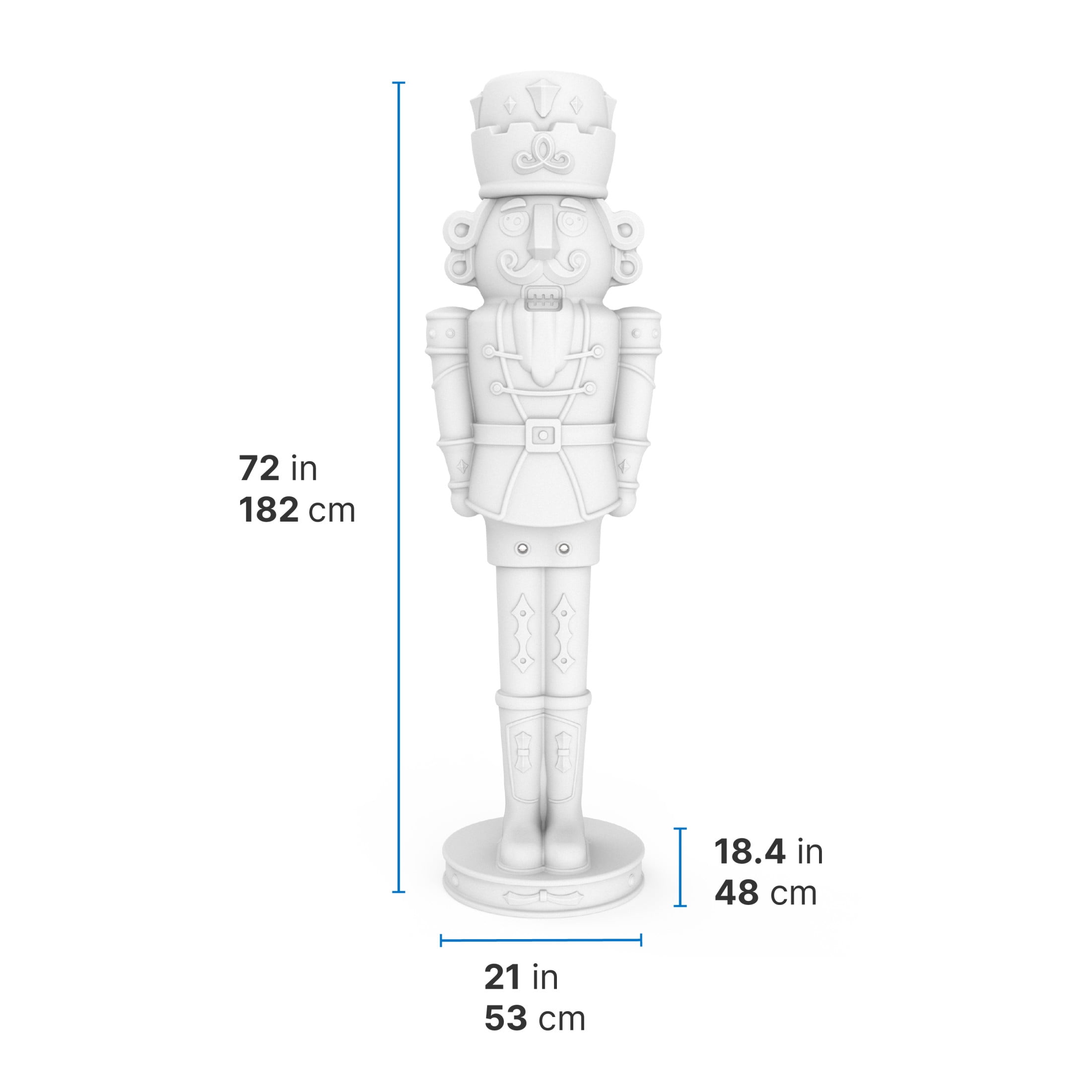 Step2 Giant Decorative Nutcracker Prince with Paintable, Indoor/Outdoor Finish, 21” x 72”