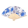 thumbnail image 2 of Abanico plegable floral de 8,27 pulgadas () sostenido por un abanico plegable 青花, 2 of 9