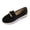 Black, variant on Womens Faux Suede Platform Loafers Gold Buckle Comfortable Slip On Cushioned Non-Slip Casual Work Shoes Wide Width Available Blue,Size 6.5