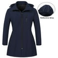 thumbnail image 3 of Chrisuno Plus Size Long Rain Coats For Women Womens Spring Jackets Wind Softshell Jacket Women's Waterproof Lightweight Sport Coat With Hooded Hiking Travel Outdoor Navy 4X, 3 of 5