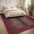 thumbnail image 3 of ODIKA Pink Leopard Print Rectangular Interlocking Border Framework Foldable Easy Care for King Size Bedroom, Master Suite, Under Bed, 3 of 7