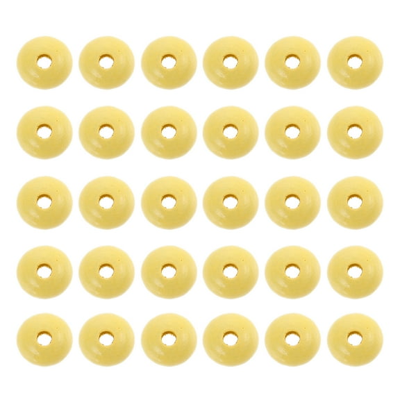LEORX 100Pcs Hand Painted Beads Unfinished Wood Beads Yellow present Giving