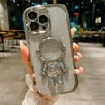 thumbnail image 2 of Astronaut Phone Case for iPhone 14,Cute Astronaut Colorful Star Sequin Liquid Quicksand Phone Case Luxury Glitter Bling 6D Electroplated Soft TPU Protector Silver, 2 of 14