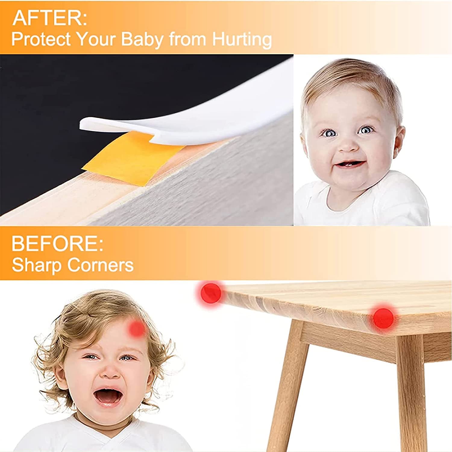 10FT Baby Proofing, Edge Protector Strip, Baby Proof Corners and  Edges，Furniture Corner Protectors, Edge Corner Protectors Guards, Pre-Tape  Adhesive