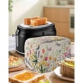 thumbnail image 4 of Wildflowers Small Toaster Cover 2 Slice, Kitchen Appliance Covers, Spring Vintage Tulip Butterfly Floral Leaf Toaster Oven Cover with Loop, Bread Machine Cover Polyester Dust Cover Protection, 4 of 4