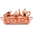 thumbnail image 1 of 10Pcs Mini House Accessories Miniature Rose Gold Metal Tea Lid Pot Cups Tray Set, 1 of 5