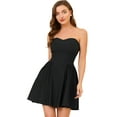 thumbnail image 1 of Fiesde las mujeres sin tirantes con cremalleexpuessólido mini vestido de tubo acampanado Negro XL, 1 of 6