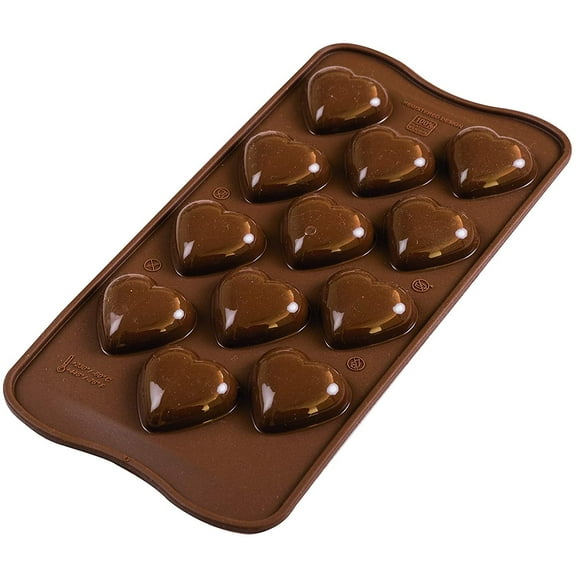 Silikomart My Love Silicone Mold, Flexible Tray with 3D Technology Makes 12 Heart-shaped Chocolates or Candies, Easily Unmolds, Oven, Microwave, Dishwasher and Freezer Safe, Made in Italy