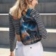 thumbnail image 5 of Disketp Lonely Night Sky Wolf Mochila de Lona Estampada, Mochila Escolar de Viaje Ligera para Estudiantes y Portátil-Small, 5 of 5