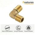 thumbnail image 3 of 1 Pack 90 Degree Elbow, 1/8 Inch Male x 1/8 Inch Male Brass Right Angle Pipe Fitting, Connector for Fluid Gas Fuel Oil Pipe, 23x23mm, 3 of 6