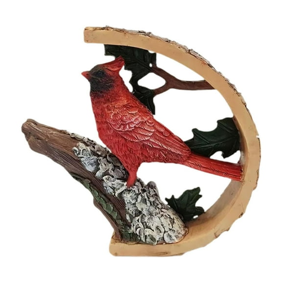 Almencla Cardinal Figurine Desktop Decoration Gift Centerpiece, Craft, Resin Animal Statue, Red Bird Sculpture for Bedroom Office Home