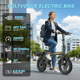 thumbnail image 4 of VOLTVOGUE VV-14 Adult Electric Bike, 14" Fat Tire Ebike, 500W Motor, 48V 9Ah 432Wh Battery, Speeds Up to 20 MPH, Class 2 electric Bicycle, UL 2849 Certified, Recommended Age 16+, 4 of 8