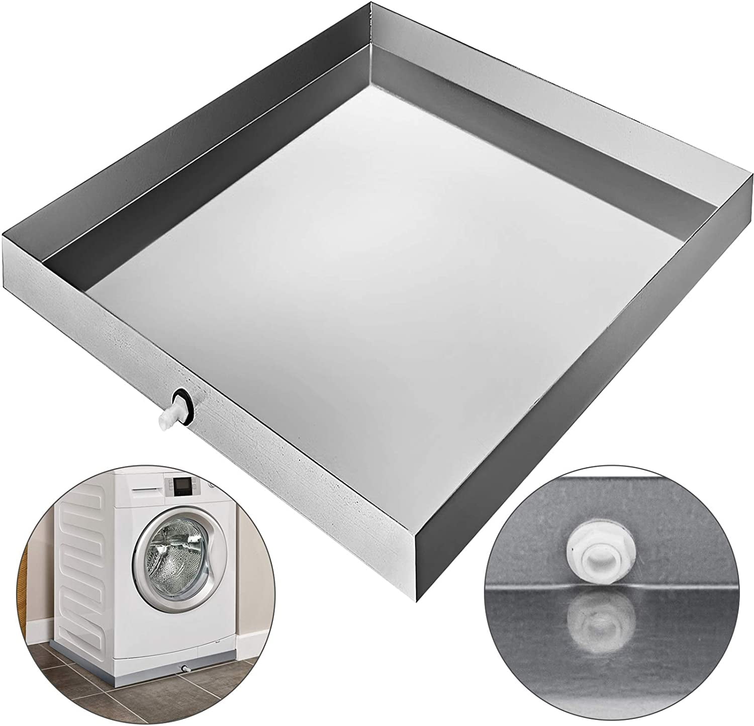 VEVOR Galvanized Washing Machine Drip Pan 18 GA Thickness Heavy Duty
