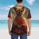 thumbnail image 4 of Balery Maple Leaf Meditating Chihuahua Camisas hawaianas de manga corta para hombre, camisas playeras de corte holgado, camisas de vacaciones con botones,Large, 4 of 7