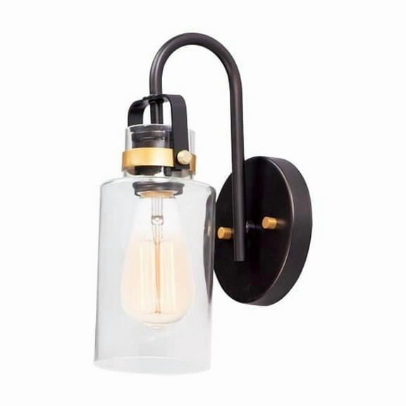 Maxim 30170CLBZGLD 5 in. Magnolia One-Light Wall Sconce, Bronze & Gold