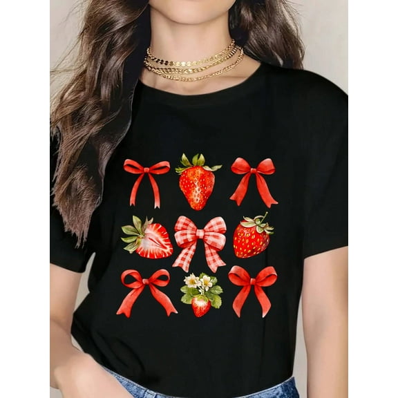 Coquette Strawberry Fruitarian Berry Strawberrie Fruit Lover T-Shirt
