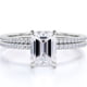 thumbnail image 1 of JeenMata Anillo Nupcial con Engaste de 4 Puntas, Cuerpo Pavé de Talla Esmeralda de 1,5 Quilates, Engastado en Oro Blanco de 18 K sobre Plata, 1 of 6
