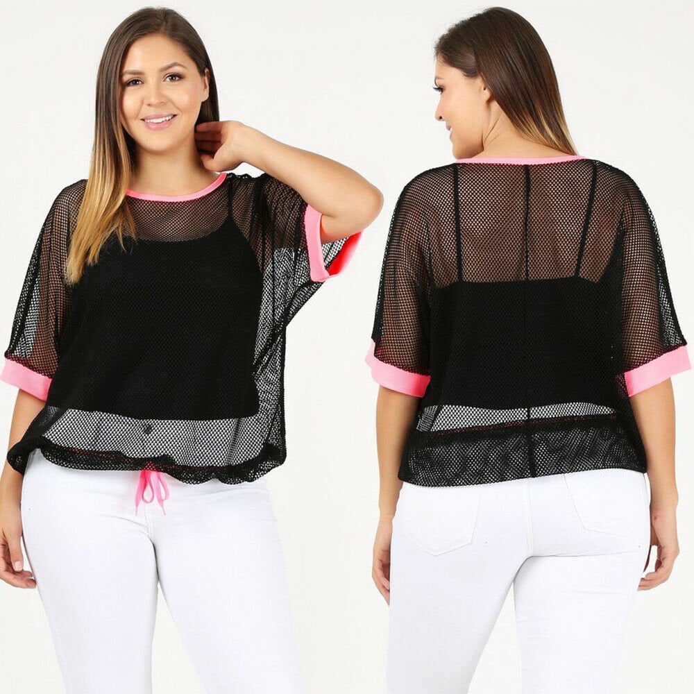 plus size fishnet top