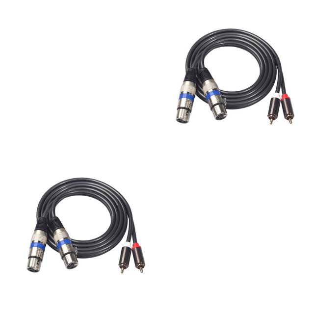 Injueey 2 XLR macho hembra Cable macho RCA a XLR adaptador de cable de vídeo profesional plateado Type2 NO2