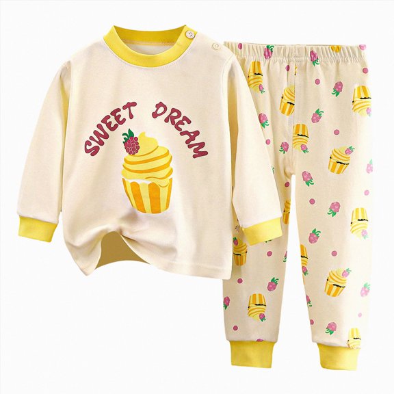 Baby Toddler Kids Viscose from Bamboo Pajamas Set Pjs 6-12 Months 12-24 Months 2t 3t 4t 5t 6t 7t 8t 9t Children(Yellow,5-6 Years)