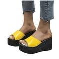 thumbnail image 4 of BONIXOOM Sandals Women Clearance Fall Slip-On Platform Casual Fashion Shoes for Women Yellow Size 5.5, 4 of 5