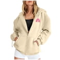 thumbnail image 4 of NinXxx Women's Winter Lined Hoodie Streetwear Sweatshirt Cold Weather Beige XXXL, 4 of 7