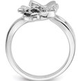 thumbnail image 3 of Sterling Silver Ss Rh Plated White Night & Black Diamond Butterfly Ring (Size 8) Made In India qr5426-8, 3 of 6