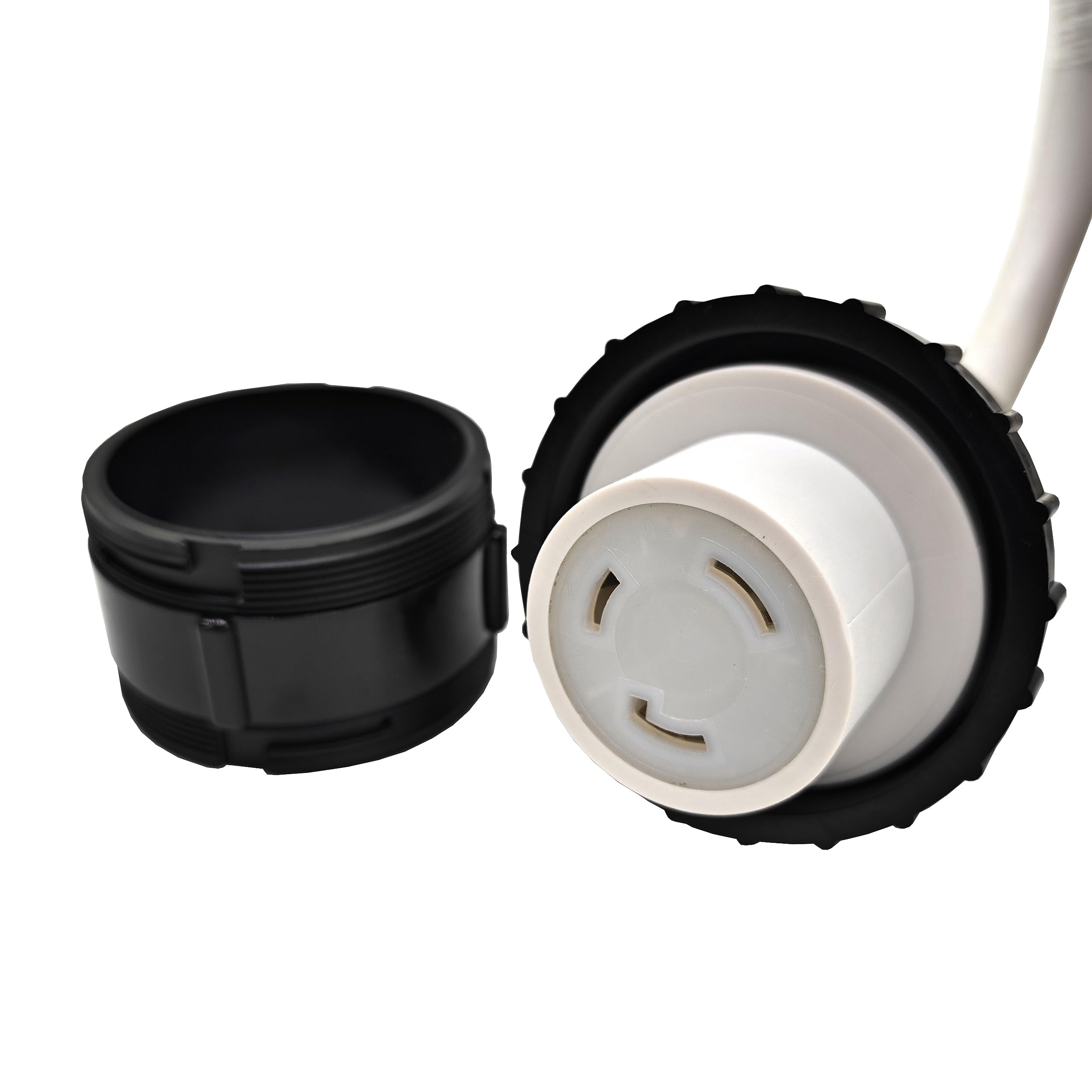 Parkworld 61568W RV Shore Power Extension Cord, NEMA L5-30 Twist Lock 30A Extension Cord, Female with Seal Collar, White (100FT)