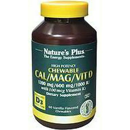 - Cal Mag Vit D3 with Vit K2 Vanilla Nature's Plus 60 Chewable