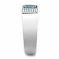 thumbnail image 4 of Luxe Jewelry Designs Men's Stainless Steel Ring with Oblong Shaped Synthetic Sea Blue - Size 8 (Pack, 4 of 4