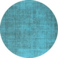 thumbnail image 1 of Ahgly Company Indoor Round Oriental Light Blue Industrial Area Rugs, 5' Round, 1 of 4