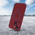 thumbnail image 5 of Compatible with iPhone 15 Plus Magnetic Frosted Case with Camera Lens Film Compatible with MagSafe Wireless Charging Case Men Women Translucent Matte Shockproof Phone Cover, Wine Red, 5 of 14