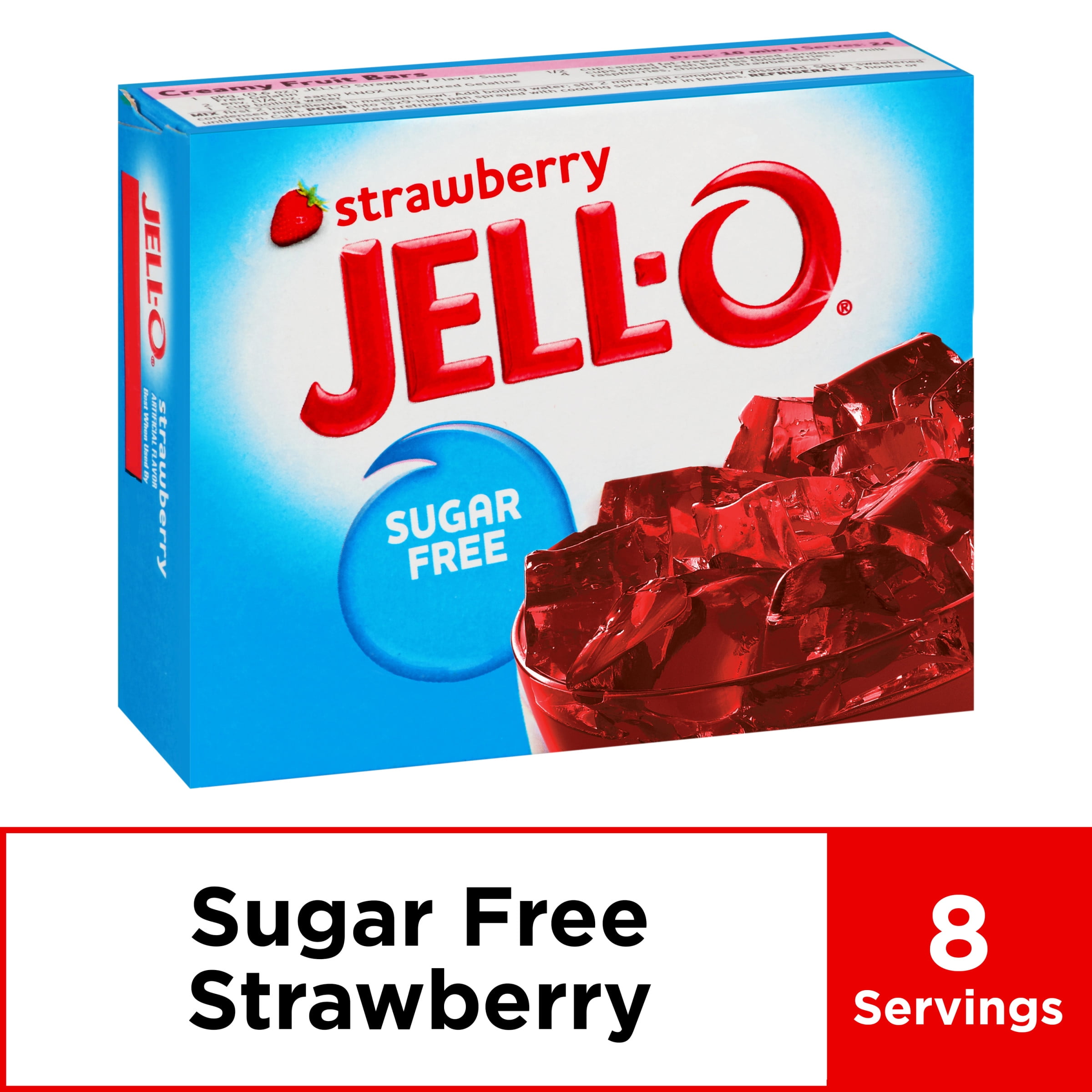 JellO Sugar Free Strawberry Instant Gelatin Mix, 0.6 oz Box Walmart