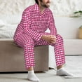thumbnail image 7 of Balery Pink Gingham Pattern Pajama Sets for Men Long Sleeve 2 Piece Sleepwear Loungewear Sets Soft PJ's with Pockets Long Sleeve Comfy Pj Sets-Large, 7 of 7