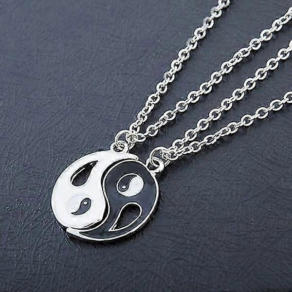 2 pcs/set best friends Tai Chi Yin Yang hollow pendant split matching necklaces